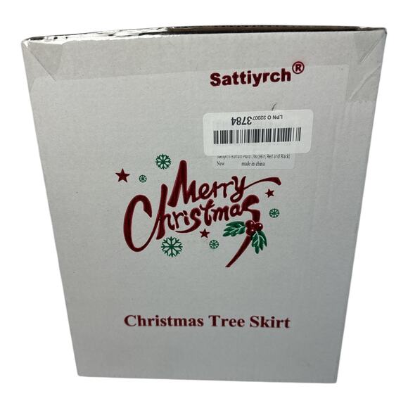 36” Red & Black Buffalo Plaid Christmas Tree Skirt Holiday Décor | New in Box - Picture 6 of 7